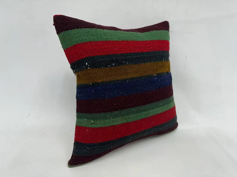 Yoga Pillow Sham, Oriental Pillow Case, Throw Kilim Pillow, Pillow Case, 18x18 Green Cushion, Gift Pillow, Decorative Throw Pillow, Turkish Pillow - 3