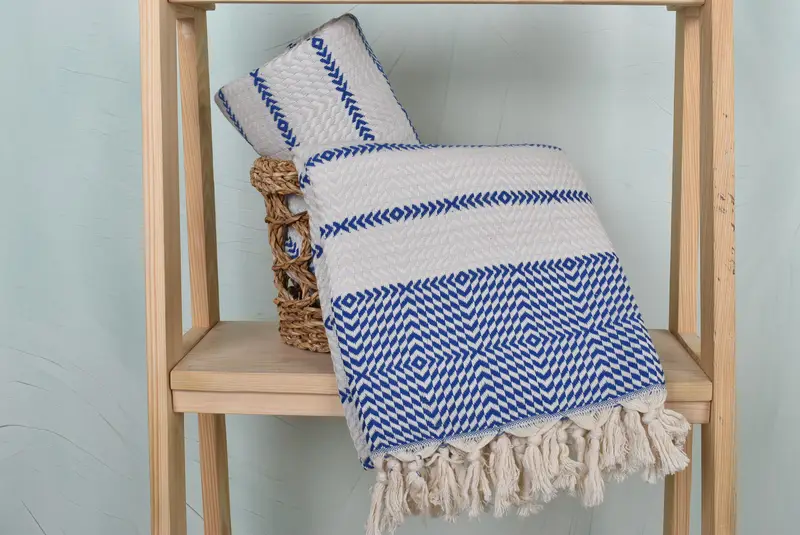 Turkish beach towel, Lightweight Turkish towel, 80x40 Cotton Diamond Towel, Unique Wedding Gift, Peshtemal Towel, Wedding Favors, Embroidery Towels - 4