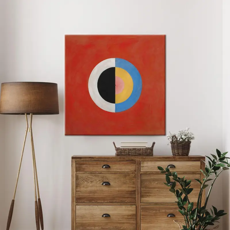 Moderne Schwanenleinwand: Bunte Formen, inspiriert von Hilma Af Klint