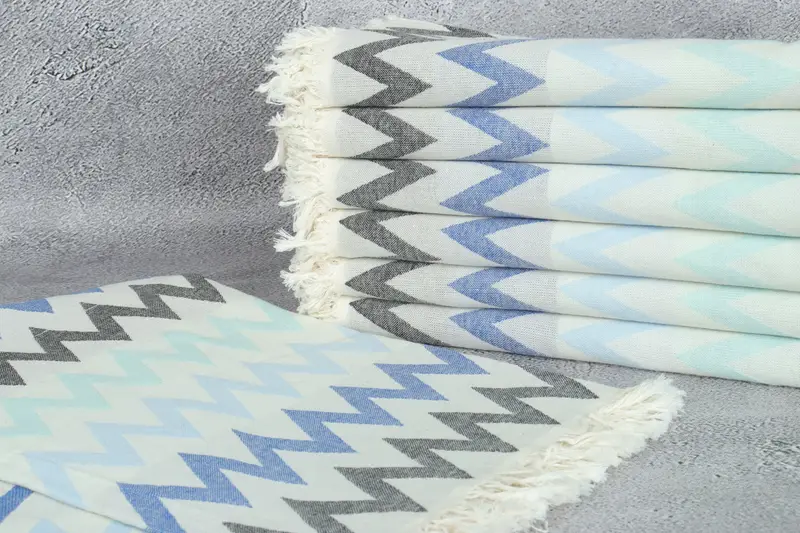 Personalized Towel, Personalized Turkish Beach Towel, 70x40 Cotton Zigzag Design Towel, Quick-dry peshtemal, Bachelor Party Gifts, Organic towel - 3