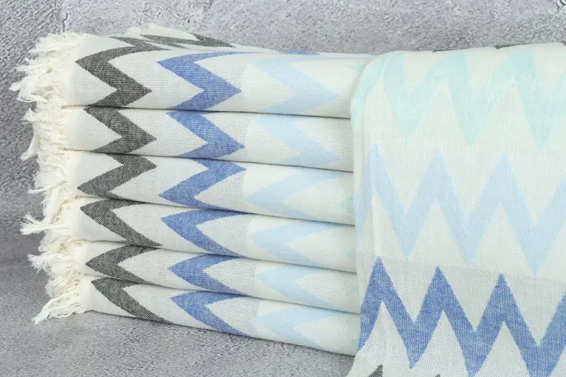 Personalized Towel, Personalized Turkish Beach Towel, 70x40 Cotton Zigzag Design Towel, Quick-dry peshtemal, Bachelor Party Gifts, Organic towel - 2