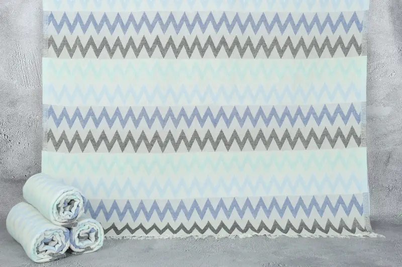 Personalized Towel, Personalized Turkish Beach Towel, 70x40 Cotton Zigzag Design Towel, Quick-dry peshtemal, Bachelor Party Gifts, Organic towel - 1