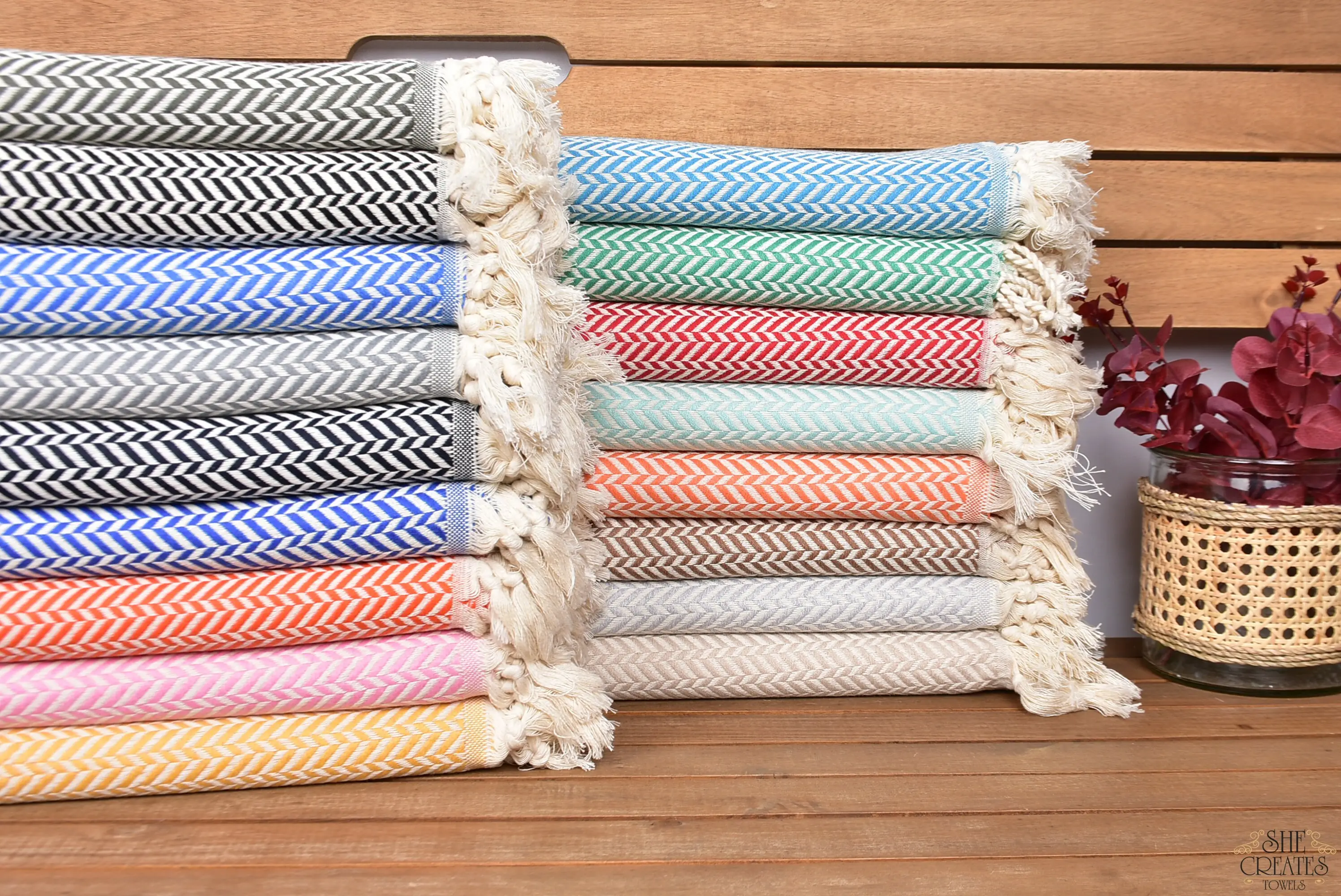 Personalized Turkish Towel Beach, Chevron Cotton, Beige, Wedding Gift, 70x40 Inches - 1