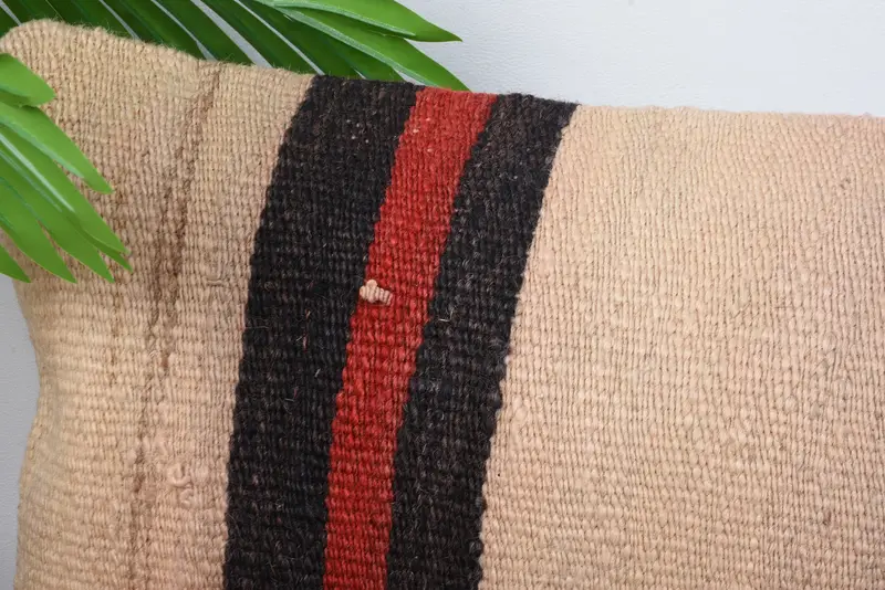 12x20 Beige Pillow, Pillow Cover, Kilim Cushion Sham, Kilim Pillow Cover, Turkish Bench Pillow Case, Pillow for Couch, Outdoor Bolster Pillow Case - 2