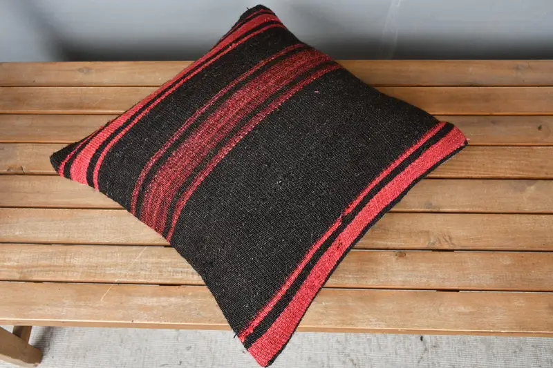 Pillow, Antique Pillows, 18x18 Brown Pillow Cover, Retro Pillow Sham, Natural Cushion Cover, Home Decor Pillow, Kilim Pillow Cover - 2
