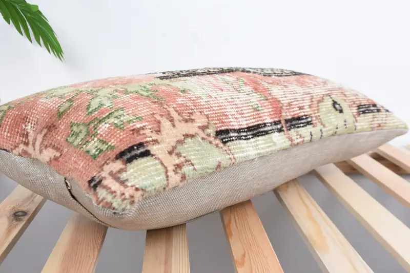 Throw Kilim Pillow, Bed Cushion Case, Cushion Case, 12x24 Beige Pillow Sham, Cozy Throw Cushion Cover, Boho Pillow Sham Cover, Boho Pillow - 6