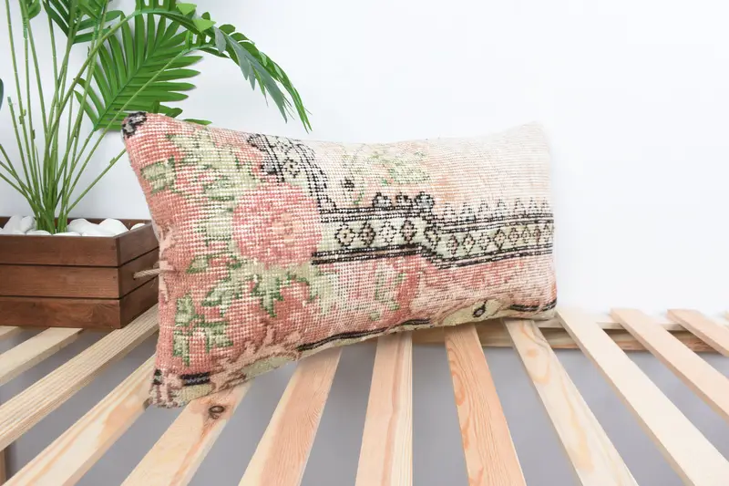 Throw Kilim Pillow, Bed Cushion Case, Cushion Case, 12x24 Beige Pillow Sham, Cozy Throw Cushion Cover, Boho Pillow Sham Cover, Boho Pillow - 4