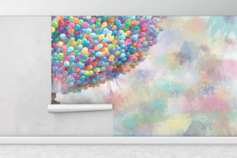 Colorful Wall Print,Modern Wall Paper,Paper Wall Art ,Rainbow Wall Poster,3d Wall Paper,Abstract Wall Painting, - 1