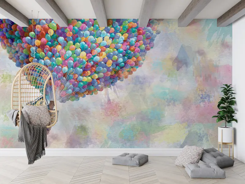 Colorful Wall Print,Modern Wall Paper,Paper Wall Art ,Rainbow Wall Poster,3d Wall Paper,Abstract Wall Painting, - 4