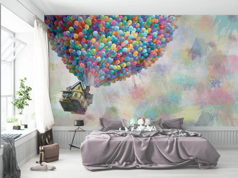 Colorful Wall Print,Modern Wall Paper,Paper Wall Art ,Rainbow Wall Poster,3d Wall Paper,Abstract Wall Painting, - 5