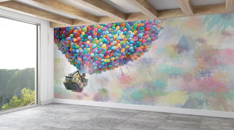 Colorful Wall Print,Modern Wall Paper,Paper Wall Art ,Rainbow Wall Poster,3d Wall Paper,Abstract Wall Painting, - 2