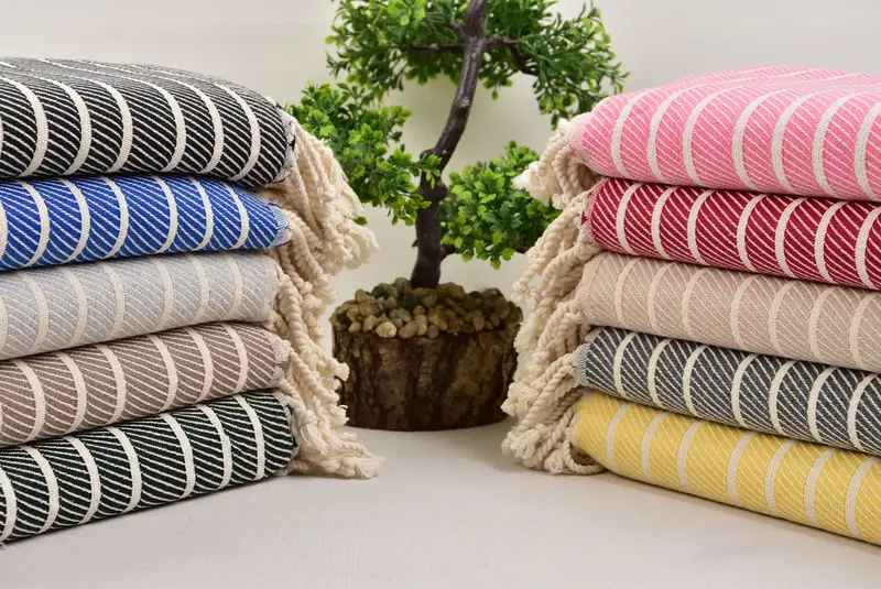 Custom Wedding Gift, Gift For Him, Organic Towel, Valentines Gift, Monogram Beach Towel, 70x40 Bamboo Striped Towel, Personalized Home Gift Wedding - 3