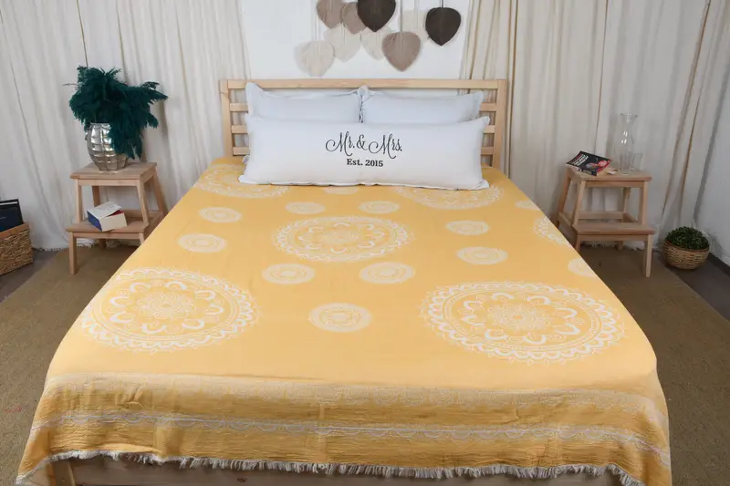 88x80 Cotton Ethnic Design Towel, Throw Blanket Couch, Personalized Blanket, House Warming Gift, Bridal Shower Gift, Bachelorette Party Items - 5