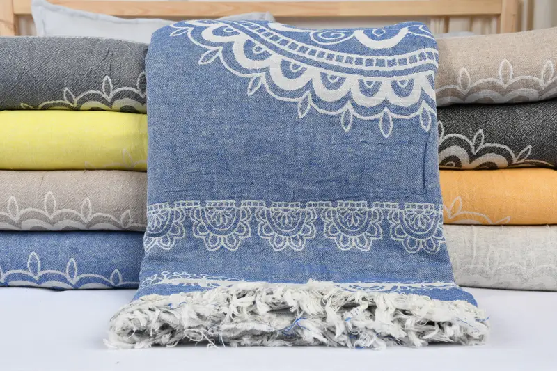 88x80 Cotton Ethnic Design Towel, Throw Blanket Couch, Personalized Blanket, House Warming Gift, Bridal Shower Gift, Bachelorette Party Items - 2