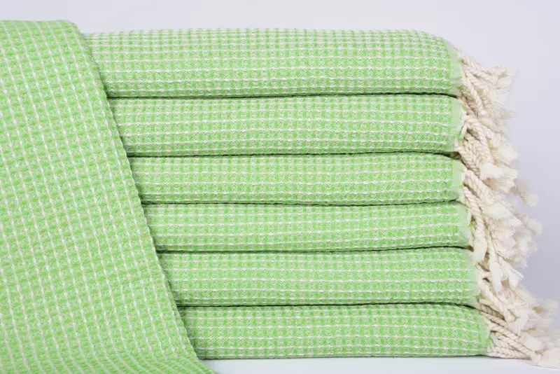 Personalized Waffle Beach Towel Green 67x36 Inches, Bridesmaid Gift