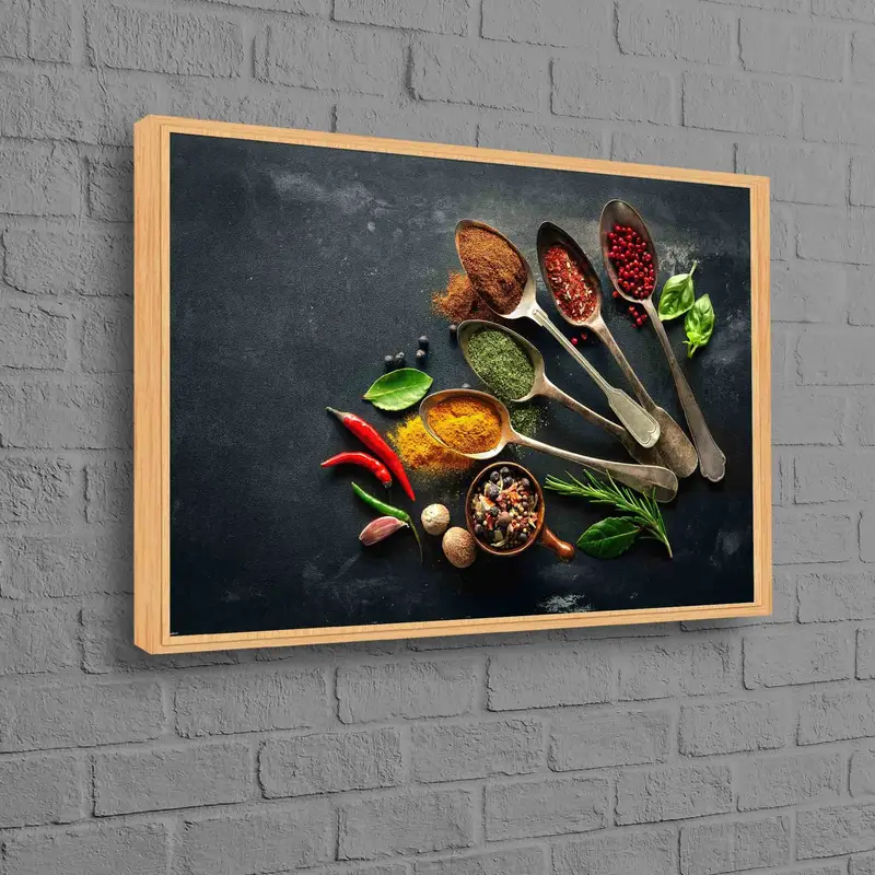 Elegant Indian Spices Canvas: Dining Room Kitchen Decor
