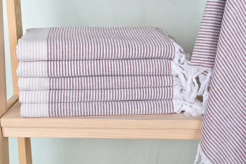 Quick-dry peshtemal, Gift For Him, Organic Turkish towel, Handmade Turkish Towel, 68x40 Cotton Striped Towel, Wedding Gift For Bride, Organic Towel - 1