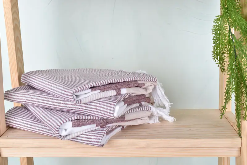 Quick-dry peshtemal, Gift For Him, Organic Turkish towel, Handmade Turkish Towel, 68x40 Cotton Striped Towel, Wedding Gift For Bride, Organic Towel - 7