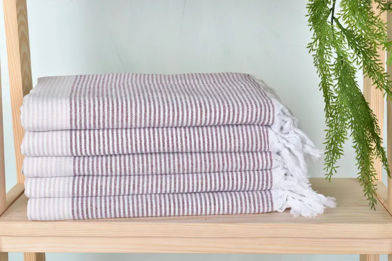 Quick-dry peshtemal, Gift For Him, Organic Turkish towel, Handmade Turkish Towel, 68x40 Cotton Striped Towel, Wedding Gift For Bride, Organic Towel - 2