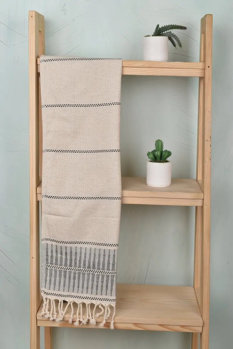 Monogram Kitchen Towel, 40x20 Linen Striped Towel, Wedding Gift, Bridesmaid Towel, Turkish Hand Towel, Wedding For Favor, Turkish Towel Monogram - 8