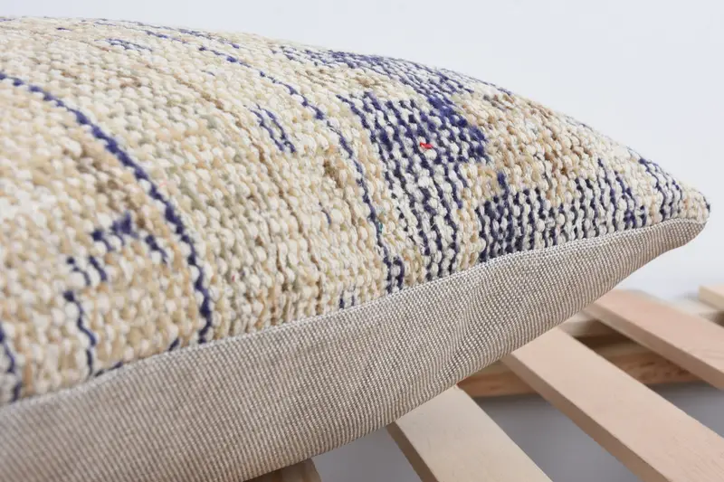 18x18 Blue Pillow Cover, Turkish Kilim Pillow, Decorative Pillow Sham, Cushion, Throw Kilim Pillow, Handmade Kilim Cushion - 7