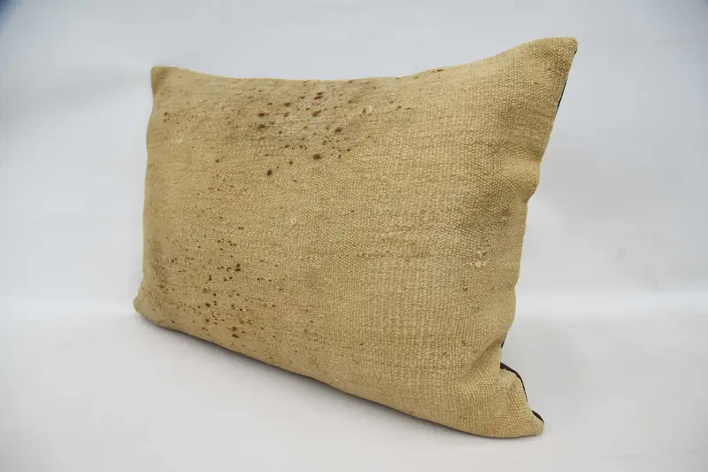 Cushion Case, 20x28 Beige Cushion Case, Vintage Kilim Throw Pillow, Gift Pillow, Turkish Kilim Pillow, Authentic Cushion Case - 5