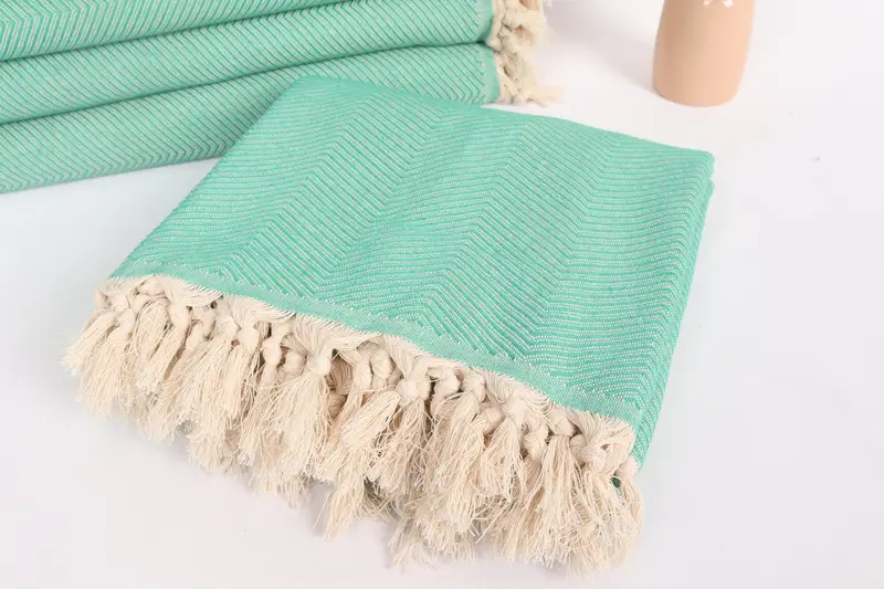 84x68 Cotton Zig zag Towel, Boho Throw Blankets, Custom Wedding Gifts, Monogram Beach Blanket, Personalized Gift For Him, Bridesmaid Gifts - 5