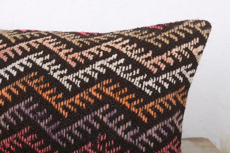 Ikat Pillow Sham, Cushion Case, Boho Pillow, 12x24 Brown Cushion, Pillow for Couch, Boho Pillow Sham Cover, Accent Pillow Case - 5