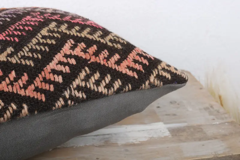 Ikat Pillow Sham, Cushion Case, Boho Pillow, 12x24 Brown Cushion, Pillow for Couch, Boho Pillow Sham Cover, Accent Pillow Case - 6