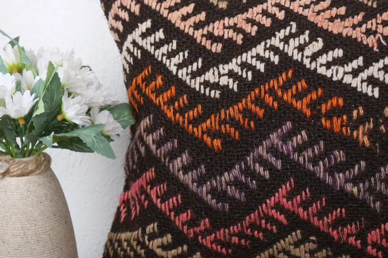 Ikat Pillow Sham, Cushion Case, Boho Pillow, 12x24 Brown Cushion, Pillow for Couch, Boho Pillow Sham Cover, Accent Pillow Case - 3