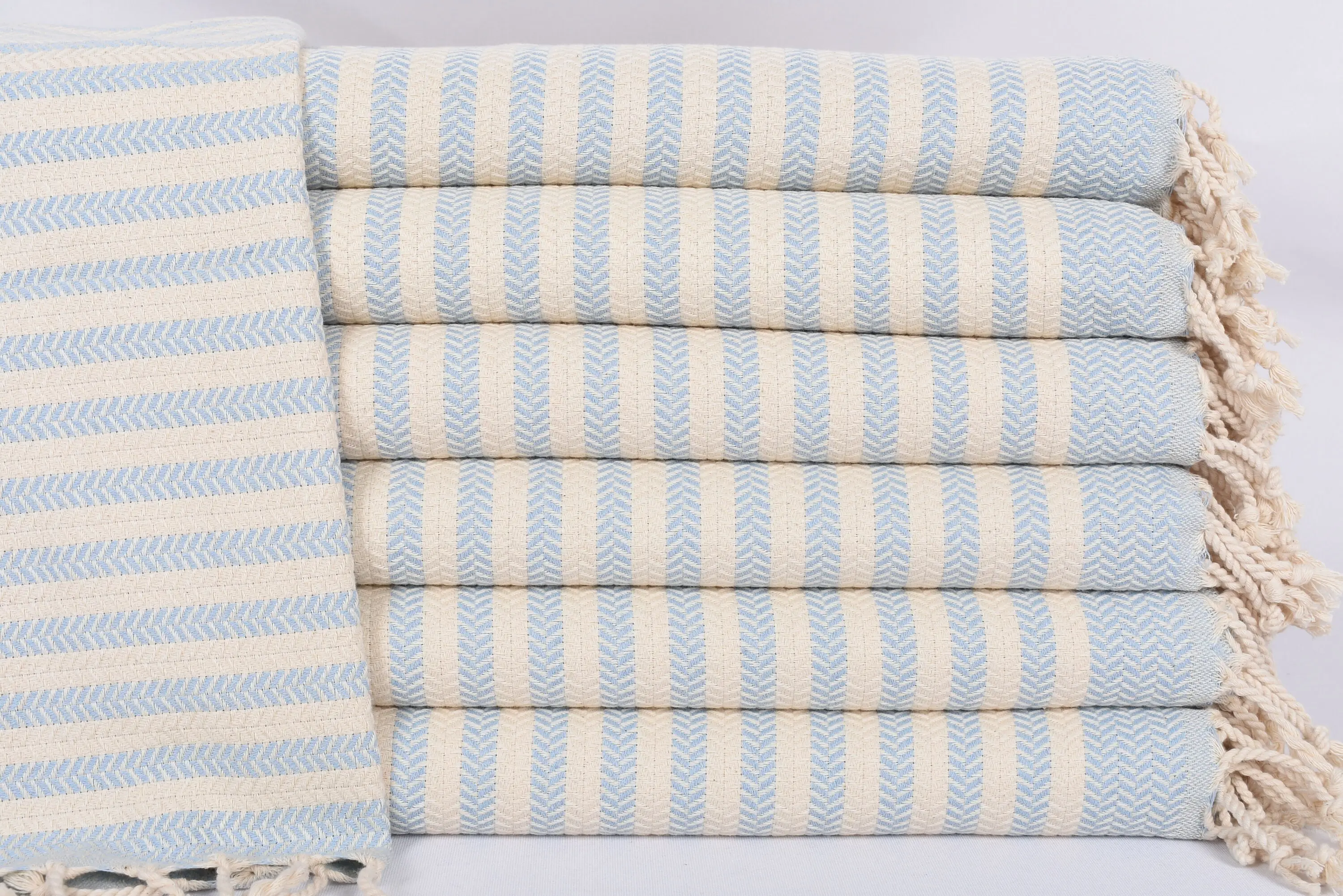 Baby Blue Chevron Dish Towel Hand Towel, Cotton, 40x18 Inches - 1