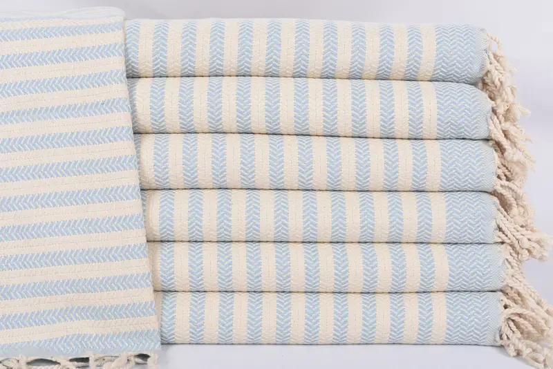 Baby Blue Chevron Dish Towel Hand Towel, Cotton, 40x18 Inches