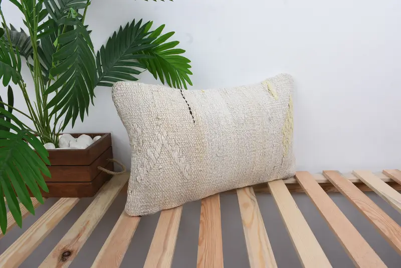 Bed Pillow Cover, Ikat Cushion, 12x20 White Pillow Case, Kilim Pillow Cover, Sofa Pillow Sham, Turkish Kilim Pillow, Throw Kilim Pillow, Cushion - 4