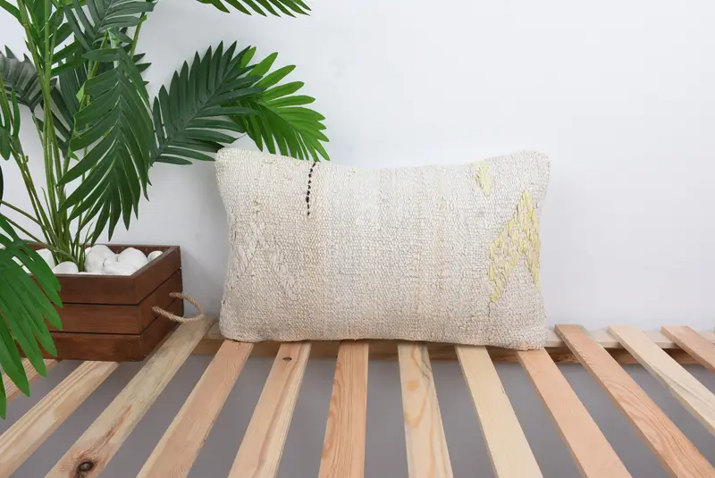 Bed Pillow Cover, Ikat Cushion, 12x20 White Pillow Case, Kilim Pillow Cover, Sofa Pillow Sham, Turkish Kilim Pillow, Throw Kilim Pillow, Cushion - 1