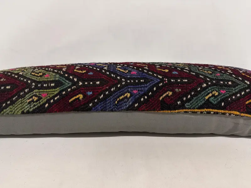 Couch Pillow Cover, Boho Pillow, Handmade Kilim Cushion, Boho Pillow Sham Cover, Cushion Cover, 16x48 Red Cushion, Art Deco Cushion, Neutral Pillow - 5