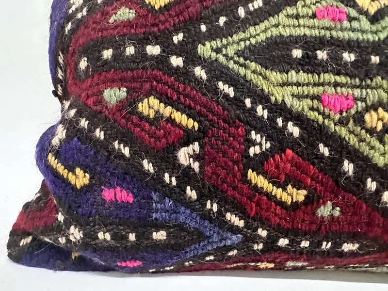 Couch Pillow Cover, Boho Pillow, Handmade Kilim Cushion, Boho Pillow Sham Cover, Cushion Cover, 16x48 Red Cushion, Art Deco Cushion, Neutral Pillow - 2