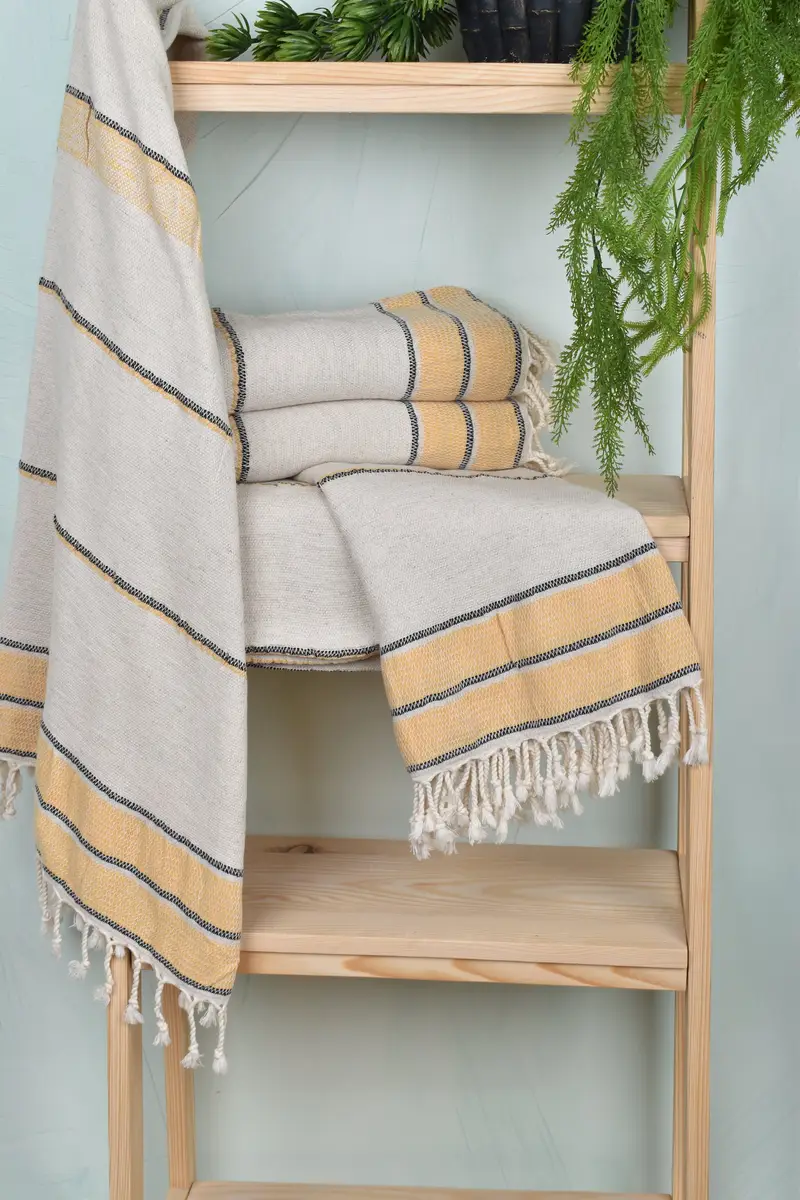 Turkish Towel Beach Towel, Sand-resistant towel, Bachelor Party Favors, Gift For Best Friend, 70x36 Linen Striped Towel, Cotton towel, Custom Towel - 6