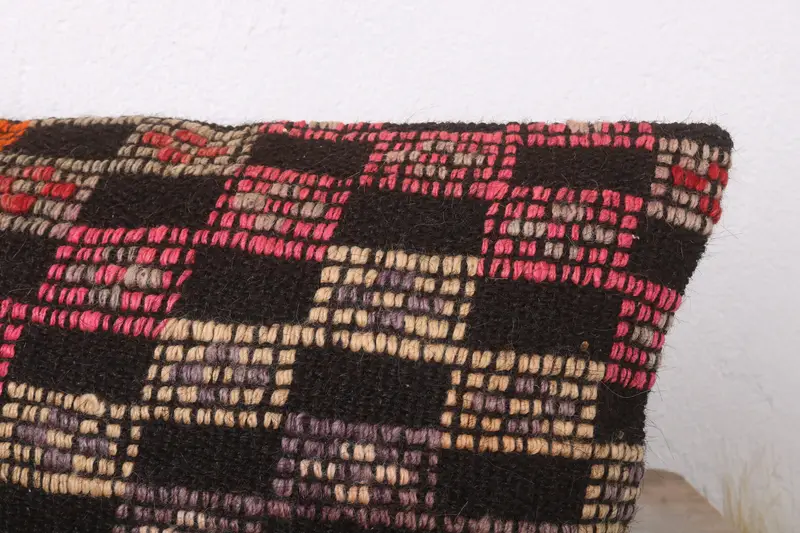 12x24 Brown Cushion Case, Pillow Case, Hippie Throw Pillow, Bright Pillow Sham, Vintage Kilim Throw Pillow, Kilim Pillow Cover, Home Decor Pillow - 5