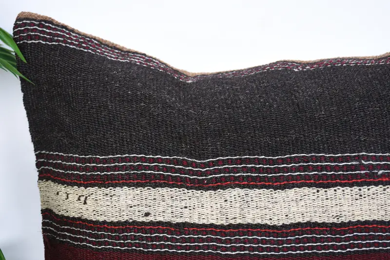 Etnik Yastık Kapağı, Etnik Kilim Halısı Yastığı, 20x20 Kırmızı Yastık Sham, İç Tasarımcı Yastığı, Boho Yastığı, Rahat Atma Yastık Kılıfı, Yastık - 2
