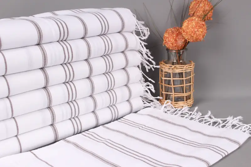 Monogrammed Hand Towel, 40x24 Cotton Striped Towel, Personalized Gifts, Wedding Gift, Embroidery Towels, Spa Towel, Bulk Order Towel, Gift For Him - 1
