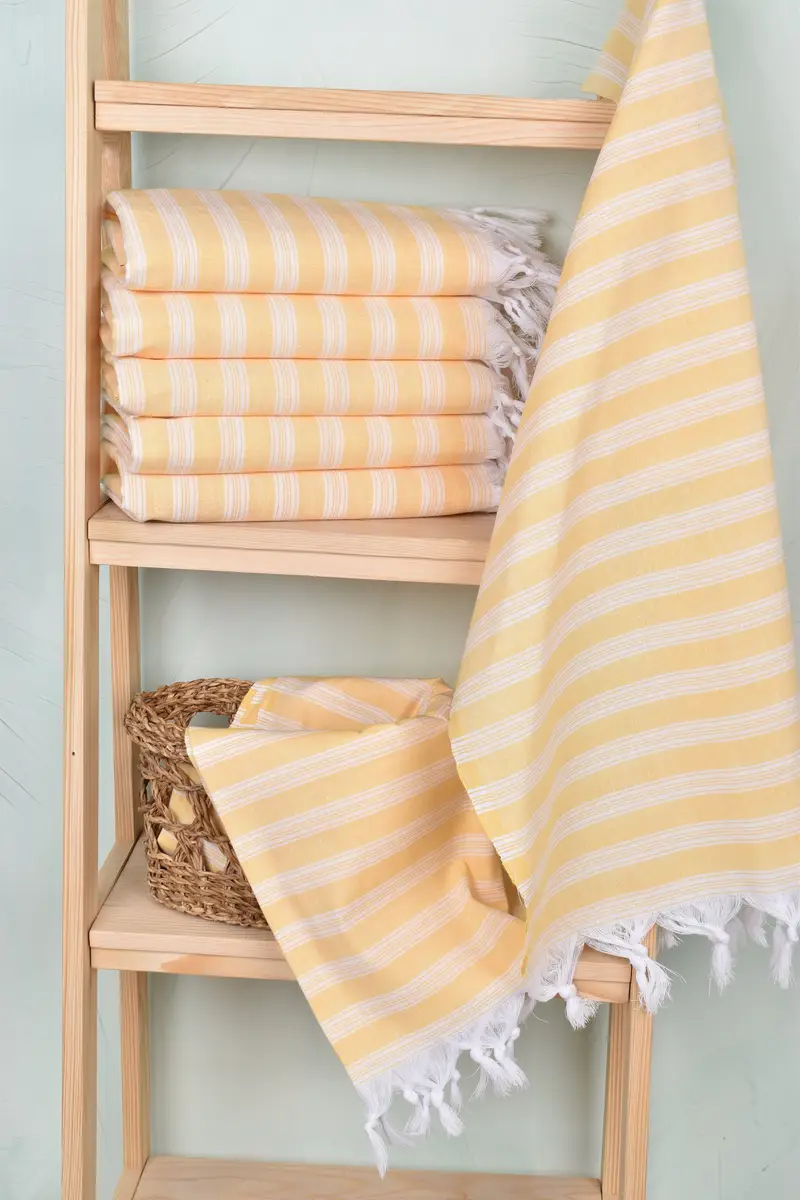 Personalized Wedding Gift, Xmas Gifts, Peshtemal Towel, Guest Towel, Oversized Beach Towel, Bridal Shower Gift, 70x40 Cotton Striped Towel - 3