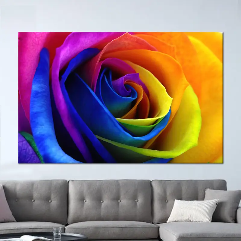 Lienzo de rosas moderno: arte moderno y colorido para los amantes de las rosas