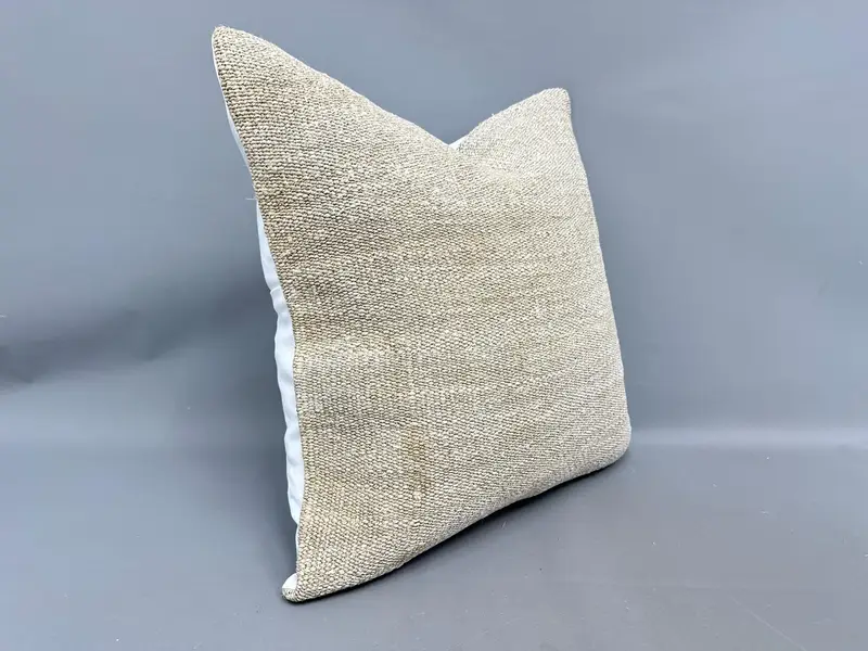 24x24 Beige Pillow Cover, Pillow Case, Antique Pillows, Vintage Kilim Throw Pillow, Vintage Kilim Pillow, Outdoor Throw Cushion Cover - 2