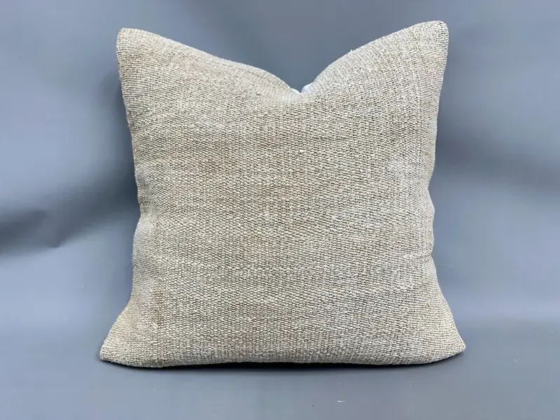 24x24 Beige Pillow Cover, Pillow Case, Antique Pillows, Vintage Kilim Throw Pillow, Vintage Kilim Pillow, Outdoor Throw Cushion Cover - 1