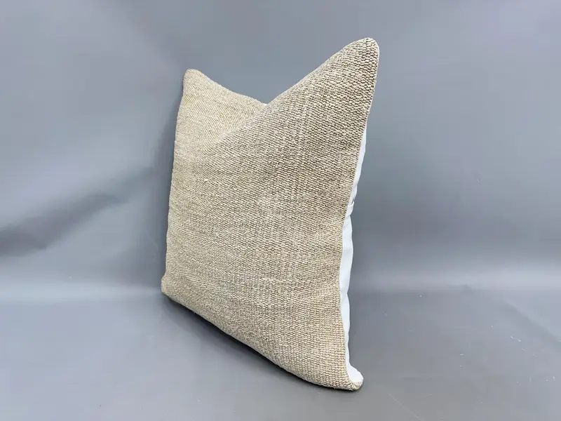 24x24 Beige Pillow Cover, Pillow Case, Antique Pillows, Vintage Kilim Throw Pillow, Vintage Kilim Pillow, Outdoor Throw Cushion Cover - 3
