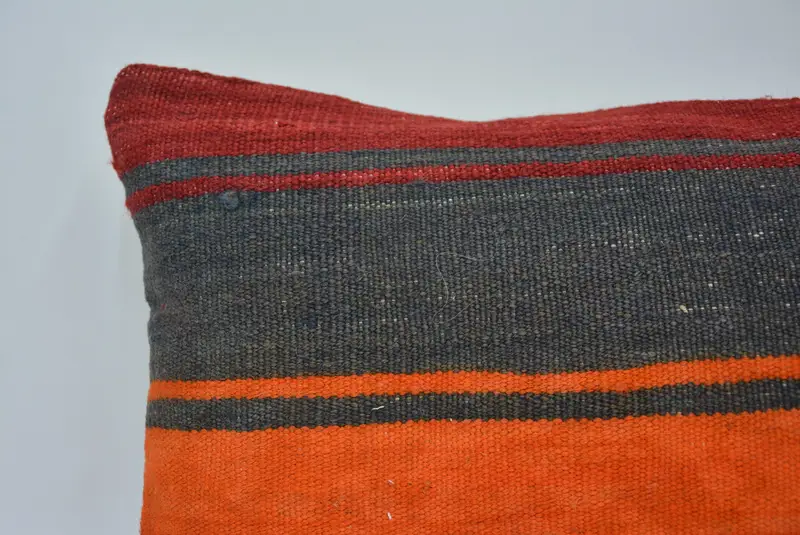 Pillow Sham, Home Decor Pillow, Turkish Corner Cushion, Kilim Pillow Cover, 12x20 Orange Pillow Cover, Interior Designer Pillow - 2