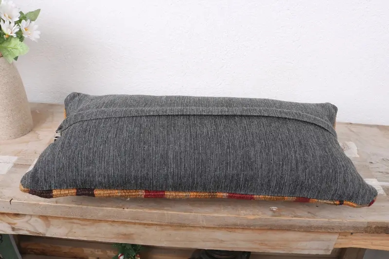 Kilim Pillow Cover, Pillow Cover, Kilim Pillow, Bohemian Cushion Pillow Sham, Kilim Cushion Sham, Boho Throw Pillow Sham, 8x16 Yellow Cushion - 7