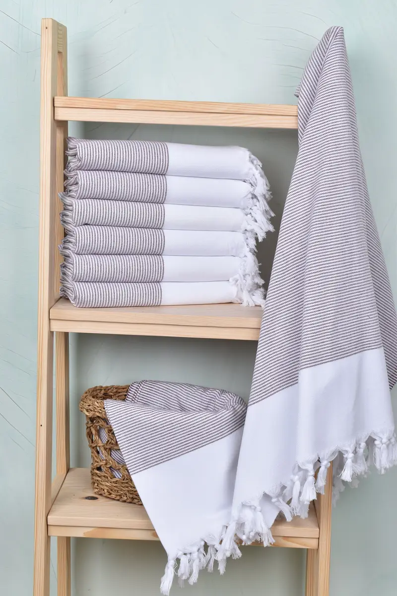 Bachelor Gifts, Peshtemal Towel, Bridesmaid Gift Towel, 70x40 Cotton Striped Towel, Personalized Wedding Gift, Spa Towel, Valentines Day Gift Idea - 3