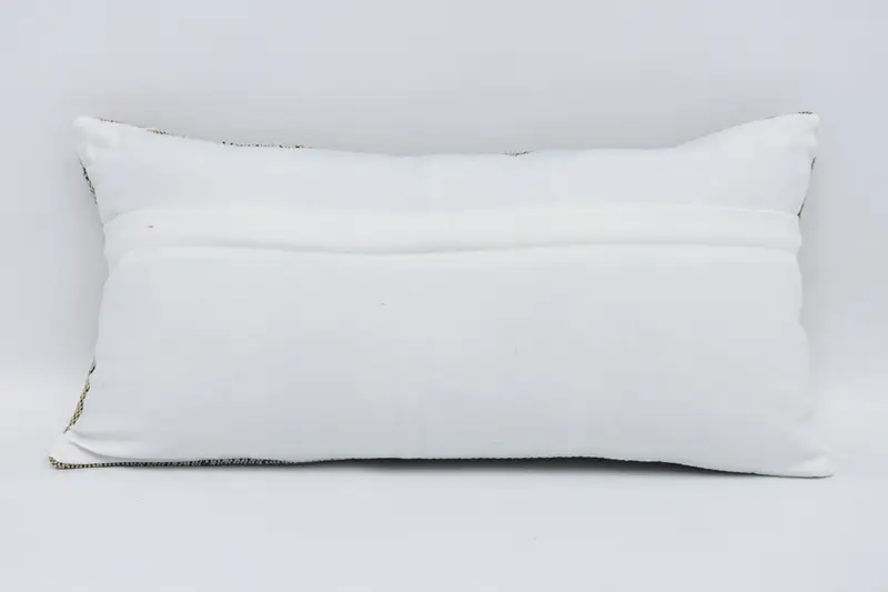 Cushion Case, Pillow for Sofa, Ethnical Kilim Rug Pillow, Kilim Pillow, 12x24 Yellow Cushion, Accent Cushion Cover, Farmhouse Pillow - 6