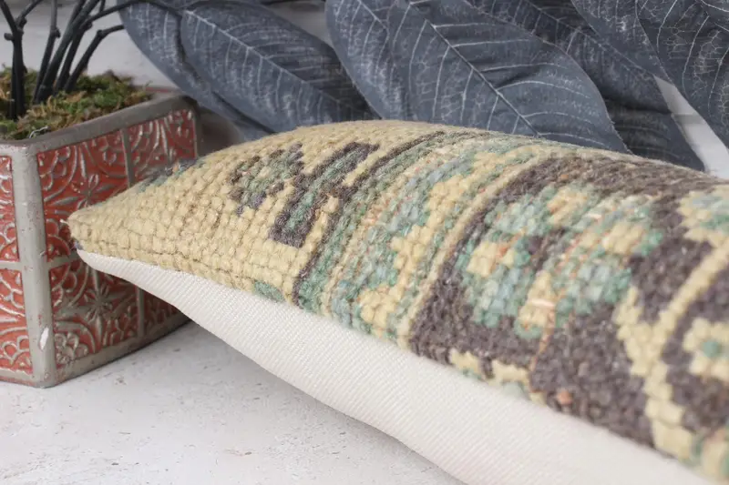 Pillow Cover, 8x16 Orange Cushion, Kilim Cushion Sham, Pillow for Couch, Interior Designer Pillow, Traditional Cushion, Wool Kilim Pillow Pillow - 7